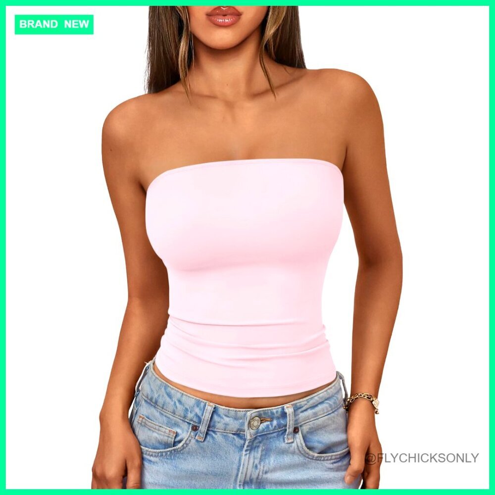 Strapless Tube Top Slim Fit Crop Top Y2K Style Summer Essential